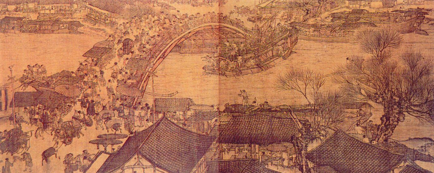 Lungo il fiume durante la festa di Qingming, originale del XII secolo di Zhang Zeduan